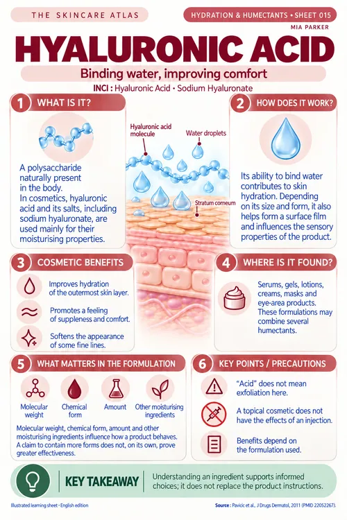Illustrated reference sheet: Hyaluronic acid